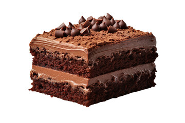 Chocolate cake piece Isolated on transparent background. Generative AI