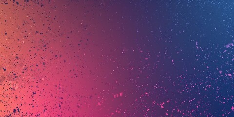 A vivid red to dark blue gradient with scattered droplets.
