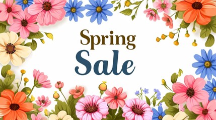 Fototapeta na wymiar Lovely flower-themed spring sale template. Vector illustration