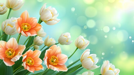 Obraz na płótnie Canvas Lovely flower-themed spring template. Vector illustration