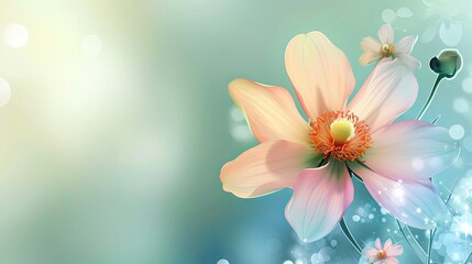 Lovely flower-themed spring template. Vector illustration