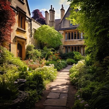Nice village garden oxford image Generative AI