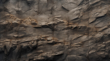 Stone Texture - Layered Geological Layers - Weathered Surface of Rocky Stone Plateau - Cracks