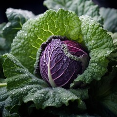 Nice winter vegetables cabbage image Generative AI