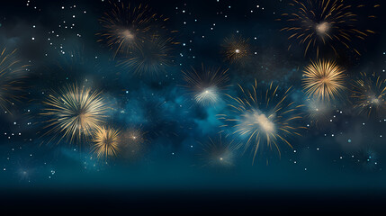 Beautiful creative holiday background with fireworks and sparkles