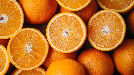 Oranges fruit background. Top view. Flat lay. Food background.