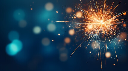 Beautiful fireworks background at night for holiday decoration