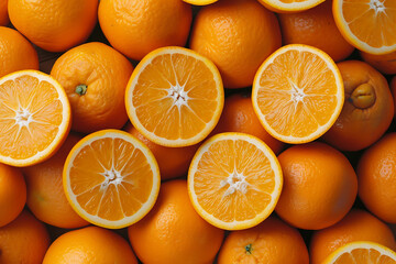 Oranges fruit background. Top view. Flat lay. Food background.