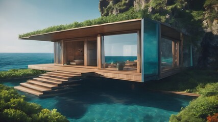 Home in Underwater Background Very cool