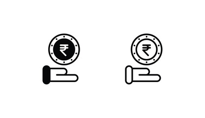 INR icon design with white background stock illustration