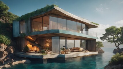 Home in Underwater Background Very cool
