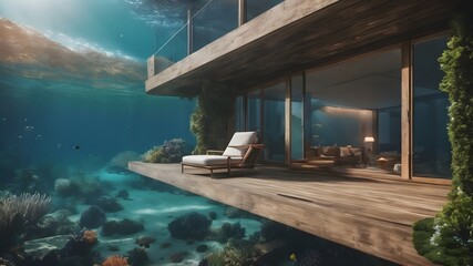 Home in Underwater Background Very cool
