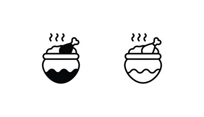 Biryani icon design with white background stock illustration