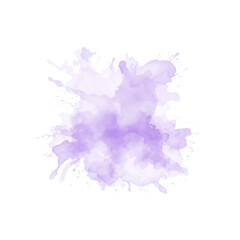 Abstract purple watercolor water splash on a white background. Vector watercolour texture in violet color. Ink paint brush stain. Purple soft light blot. Watercolor violet splash © AminaDesign