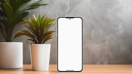 Smartphone similar to iPhone xs max with blank white screen, Mockup / template. Smartphone with blank screens, Phone Mockup, Generative Ai