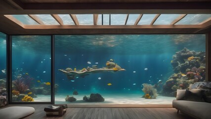 Home in Underwater Background Very cool