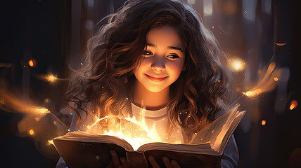 girl reading a book