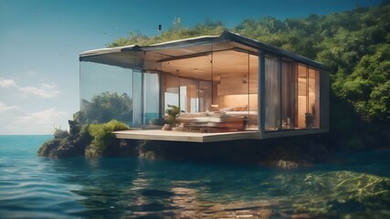 Home in Underwater Background Very cool