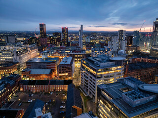Manchester Cityscape at twilight 