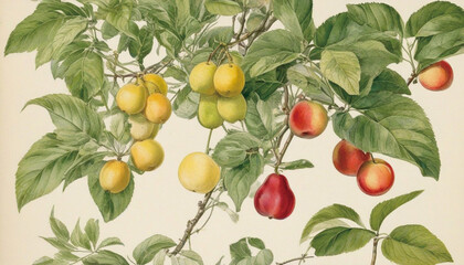 red and yellow plums