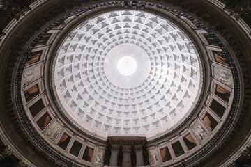 Obraz premium Basilica of San Francesco di Paola, located on Piazza del Plebiscito, Naples, Italy