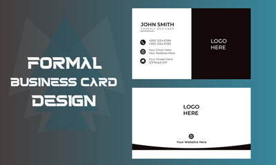 business card vector design, simple and Clean white & black personal use
