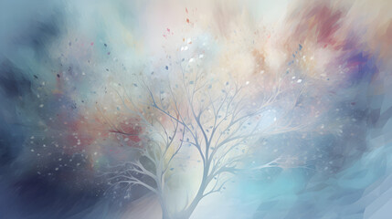 Fototapeta na wymiar winter tree magic fantasy abstract background