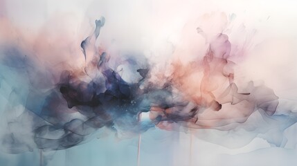 abstract watercolor background pink indigo clouds