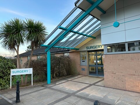 GP Doctor&rsquo;s surgery medical building entrance