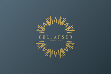 Celestial logo design, Star logotype, Planet, Space, Universe, Minimal Minimalistic, Sun, Rays, Satelite emblem. Vector illustration