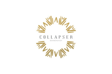 Celestial logo design, Star logotype, Planet, Space, Universe, Minimal Minimalistic, Sun, Rays, Satelite emblem. Vector illustration