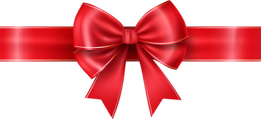 red silk ribbon. gift wrap. illustration. transparent background. valentine's day. mothers day. gift wrap 