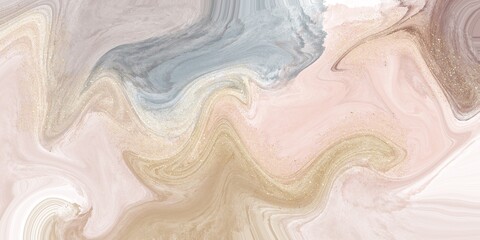 Abstract marble with soft color design and golden glitter background