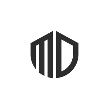 letter md monogram logo template