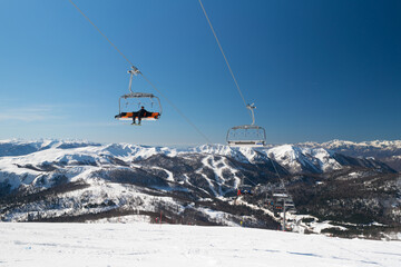 Fototapeta na wymiar Ski resort in Montenegro called Kolasin 1600, daytime