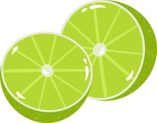 lime slice cartoon illustration
