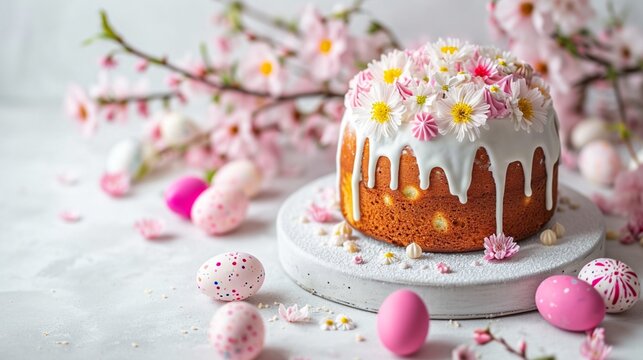 Minimalist easter cake.Easter concept