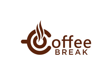 coffee logo design with simple concept