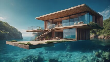 Home in Underwater Background Very cool