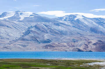 Tso Moriri, a high-altitude lake in the Himalayas, Ladakh, mountain lake, India