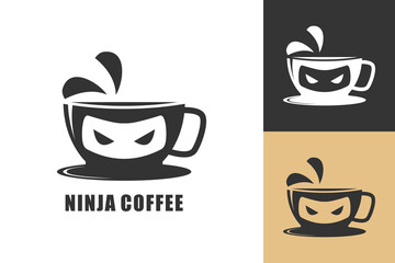 ninja coffee logo design with modern concept