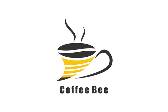 coffee logo design with bee logo concept modern
