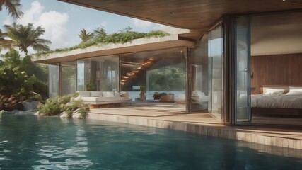Home in Underwater Background Very cool