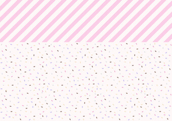 Sugar sprinkles and striped background