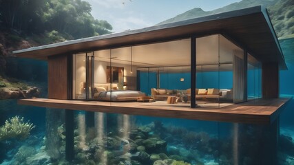 Home in Underwater Background Very cool