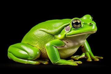 Obraz premium green tree frog in close up