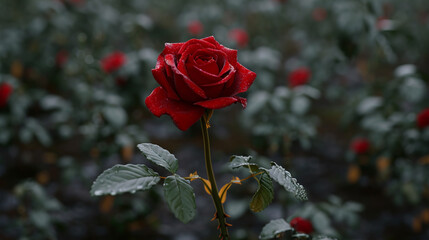 red rose in the garden