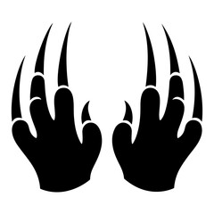 minimal Animal Scratch Claws Vector silhouette, black color silhouette, white background