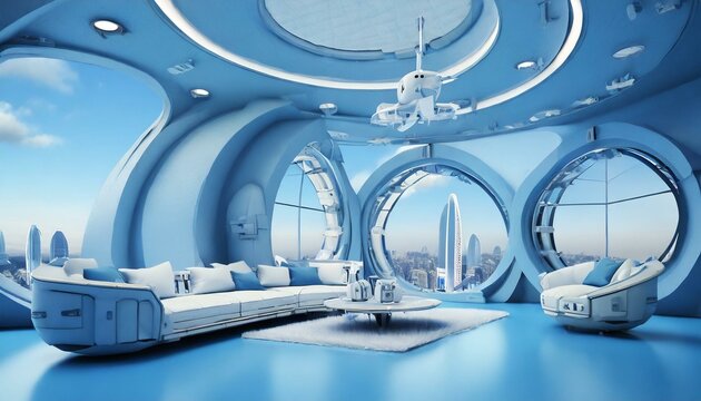 Innovative Interiors: The Pinnacle of Comfort in 2050's Living Rooms"