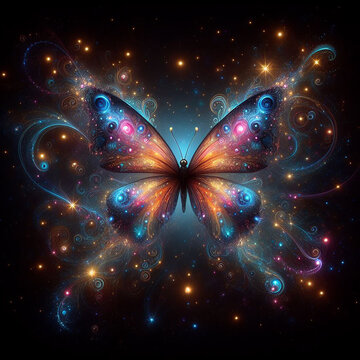 A little fantasy butterfly multiple design Ai generated art
